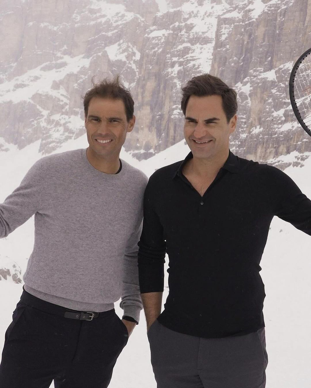 Roger Federer – Rafael Nadal φωτογραφίζονται και συζητούν στις χιονισμένες ιταλικές Άλπεις για τη Louis Vuitton  4