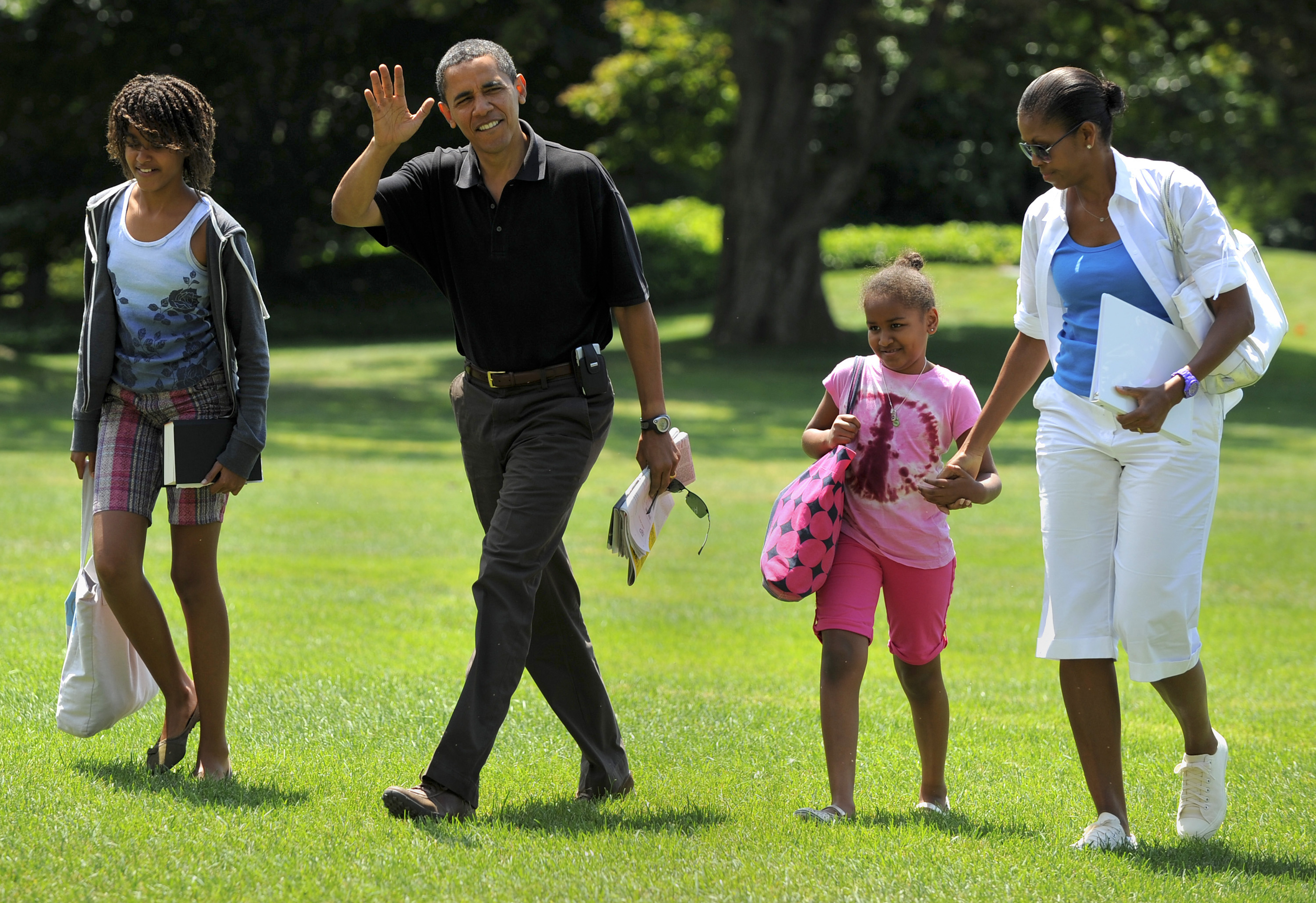 Барак Обама с семьей