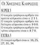 ΟΙ ΧΘΕΣΙΝΕΣ ΚΛΗΡΩΣΕΙΣ