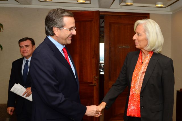 Lagarde assures Samaras that IMF is committed to helping Greece