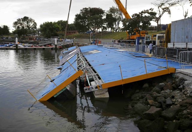 Ρίο: Κατέρρευσε η ράμπα που οδηγεί στη θάλασσα στην πίστα της ιστιοπλοΐας