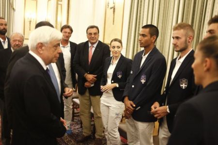 President Pavlopoulos receives Olympic medalist Korakaki