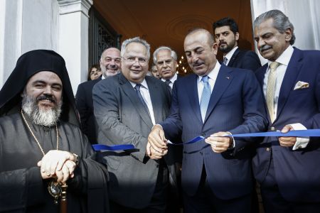 Kotzias, Cavusoglu inaugurate renovated Greek Consulate in Izmir with barbs