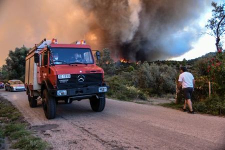 Πυρκαγιά κοντά στον εθνικό δρυμό Οίτης