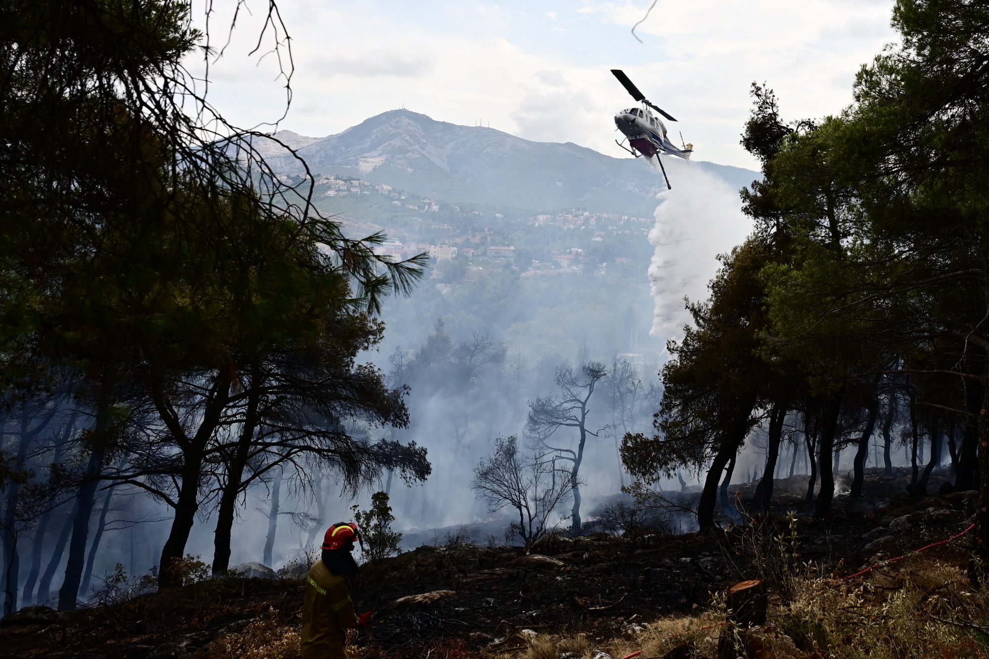 Σταμάτα: Βελτιωμένη η εικόνα της πυρκαγιάς – Προσαγωγή υπόπτου για εμπρησμό