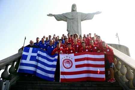 Ολυμπιακός: Η Κ19 επισκέφθηκε το άγαλμα του Χριστού στο Ρίο ντε Τζανέιρο