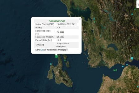 Σεισμός 4,4 Ρίχτερ στην Κεφαλονιά