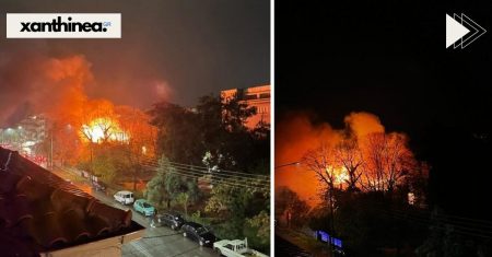 Φωτιά στην Ξάνθη: Καίγεται εγκαταλελειμμένο κτίριο κοντά στις Καπναποθήκες